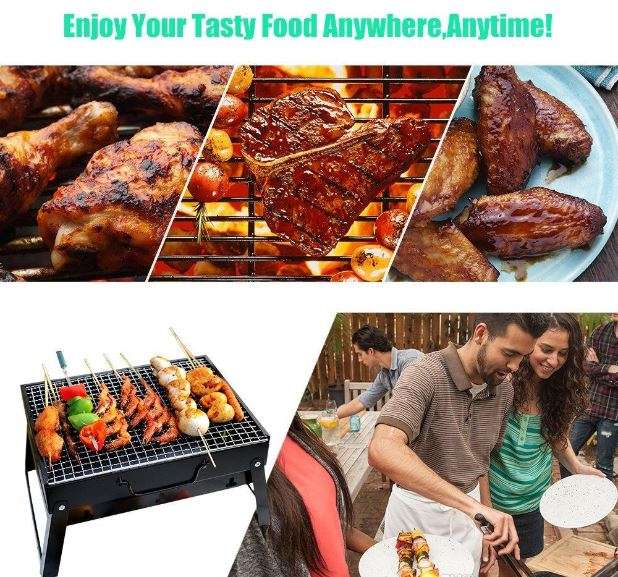 Portable Outdoor Stainless Steel Charcoal Barbecue Braai, Convenient, Compact & Fold in a Handy Case