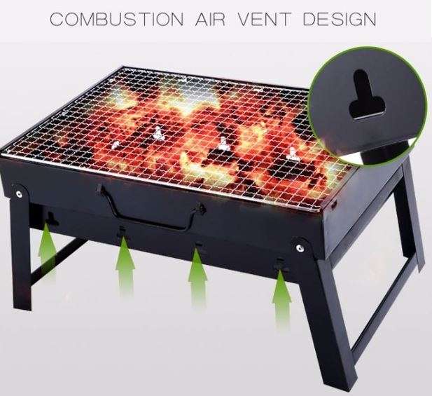 Portable Outdoor Stainless Steel Charcoal Barbecue Braai, Convenient, Compact & Fold in a Handy Case