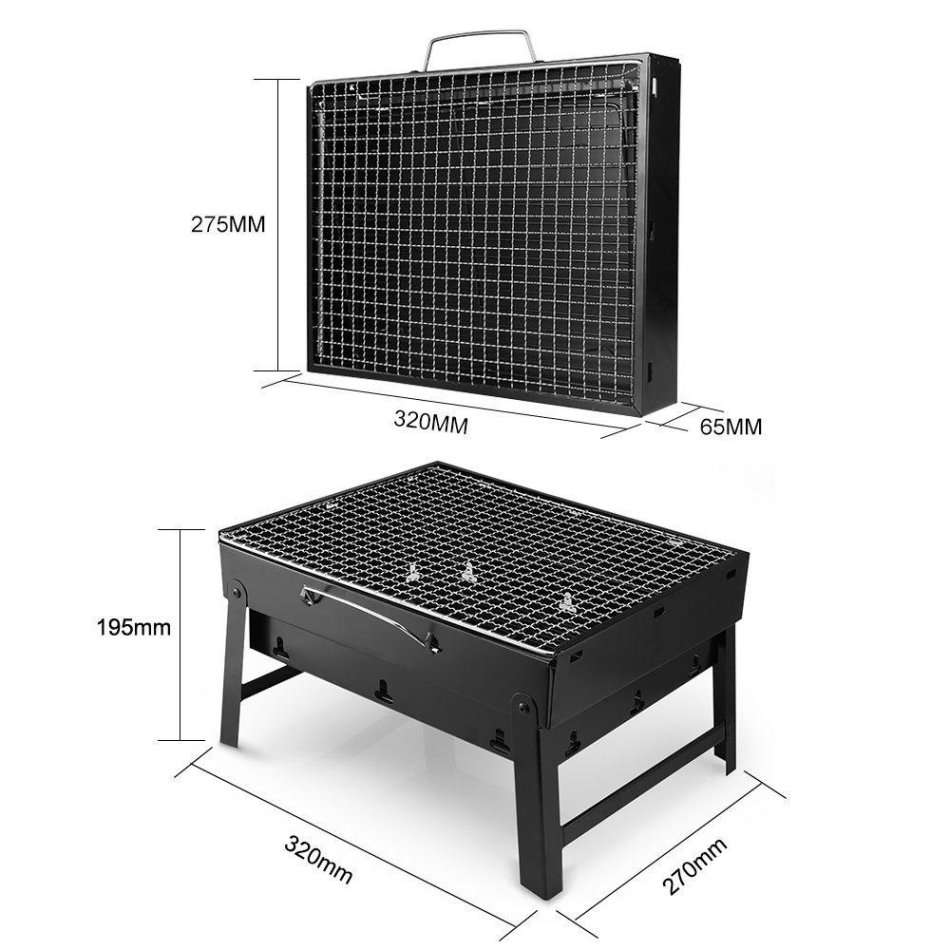 Portable Outdoor Stainless Steel Charcoal Barbecue Braai, Convenient, Compact & Fold in a Handy Case