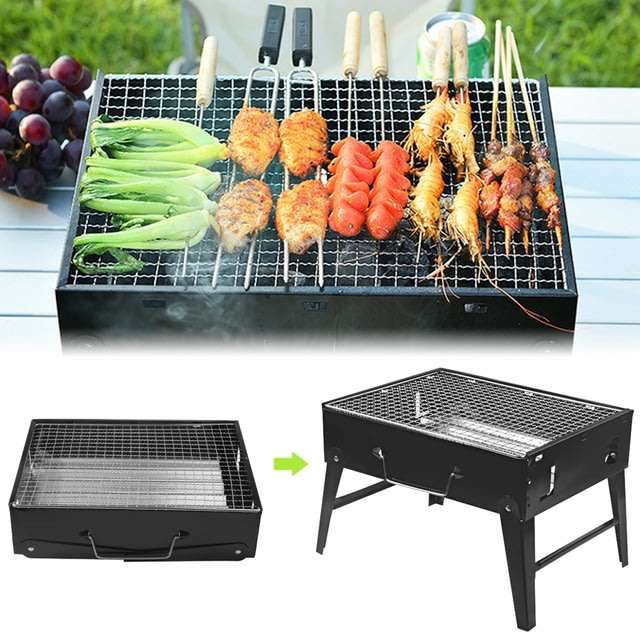 Portable Outdoor Stainless Steel Charcoal Barbecue Braai, Convenient, Compact & Fold in a Handy Case