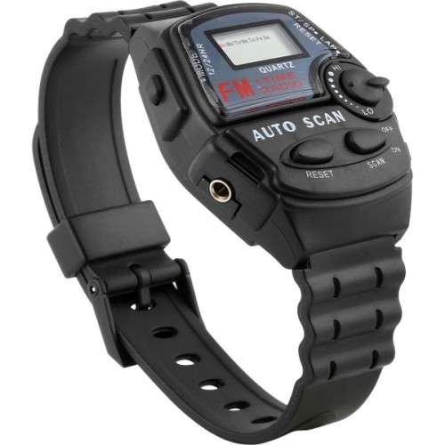 Quartz Digital FM Auto Scan Radio Sport Watch With Stereo Earphones
