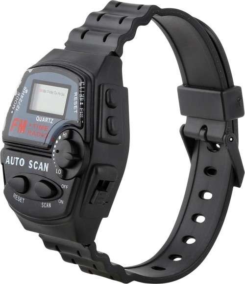 Quartz Digital FM Auto Scan Radio Sport Watch With Stereo Earphones