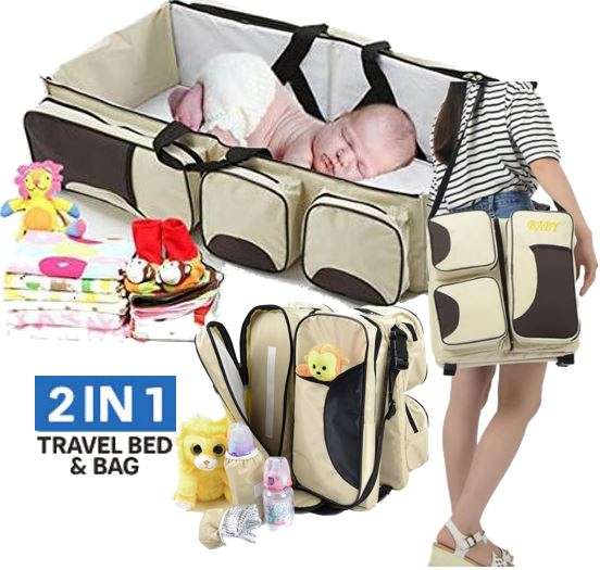 2 in 1 Baby Travel Bed and Bag - Soft, Comfortable, Easy, Simple from Bag to Bed & Changing Station