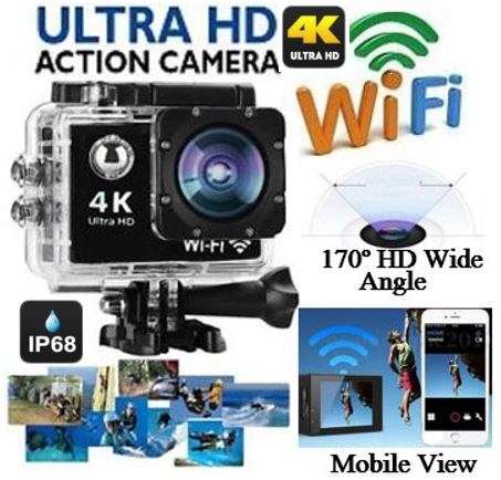 4K ULTRA HD Action Sport DVR & Camera - Waterproof, LCD Screen, Waterproof Casing..