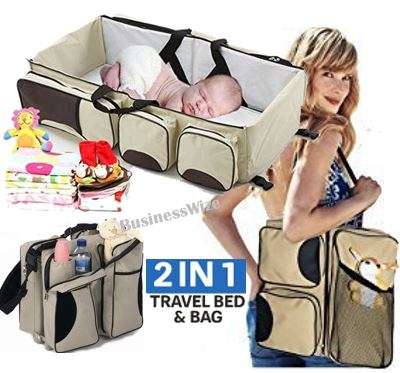 2 in 1 Baby Travel Bed and Bag - Soft, Comfortable, Easy, Simple from Bag to Bed & Changing Station