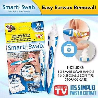 Smart Swab - Rapid Removal of Ear Wax including 16 Flexible & Washable tips