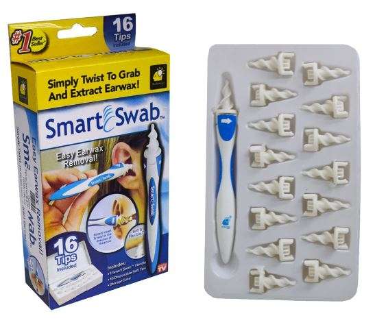 Smart Swab - Rapid Removal of Ear Wax including 16 Flexible & Washable tips