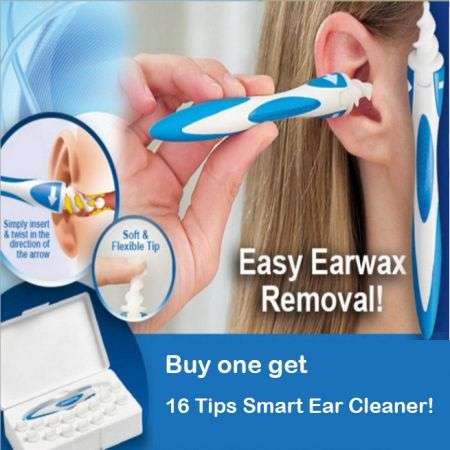 Smart Swab - Rapid Removal of Ear Wax including 16 Flexible & Washable tips