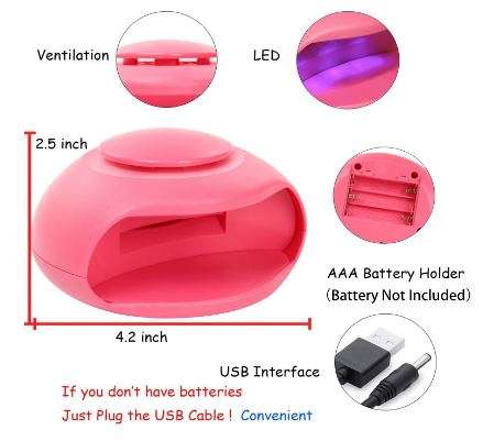 Mini Portable UV Light Nail Dryer - Lightweight, easy to carry, for Salon or Home use