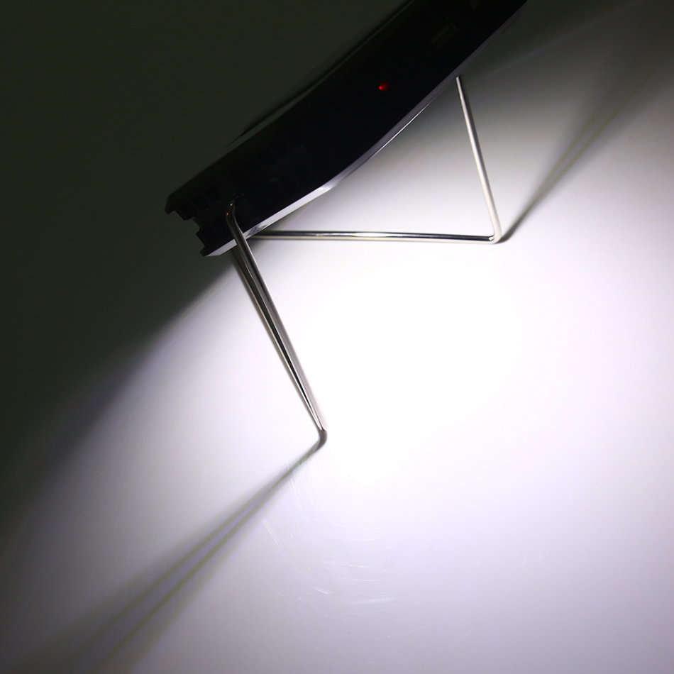 Multifunctional COB LED Solar Power Rechargeable Light and Power Bank with Stand, Rotate 360 Degrees