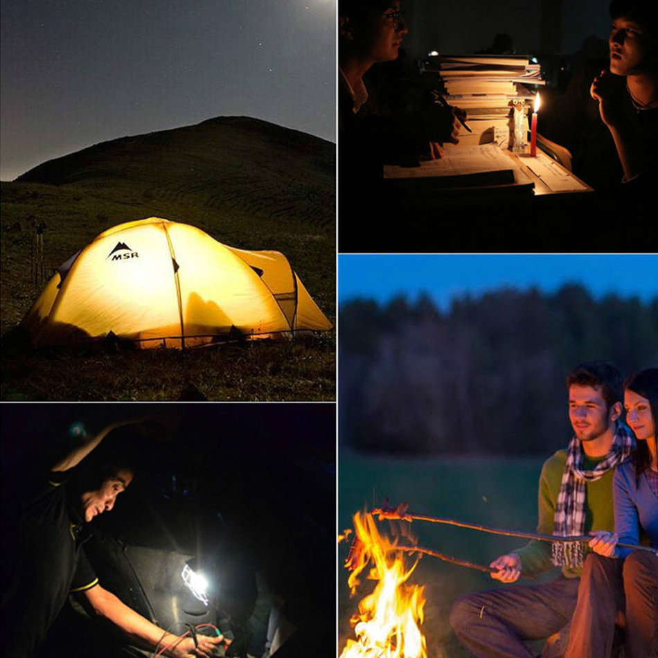 COB LED Solar Power Rechargeable Light & POWER BANK for Charging of Devices, Rotate 360 Degrees