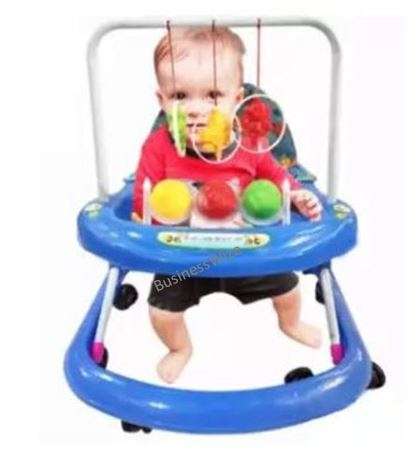 Soft Cushion Baby Walking Ring with Adjustable Height, Toy's and Music