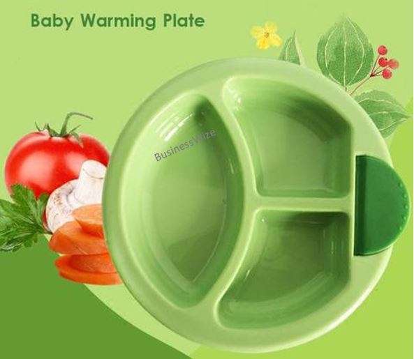 Non-slip suction warming plate, divided Compartments - BPA, PVC and Pthalate Free
