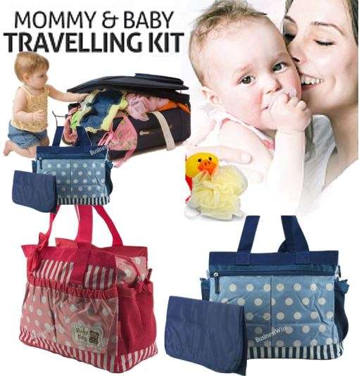 2 in 1 Baby Travel Bag With Multiple Pockets - Great for Mom & Baby