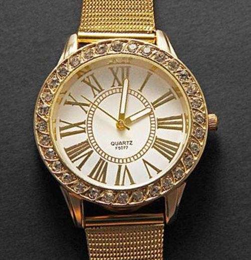 Luxurious Ladies Stainless Steel & Rhinestone Quartz Wrist Watch in Complimentary Gift Box