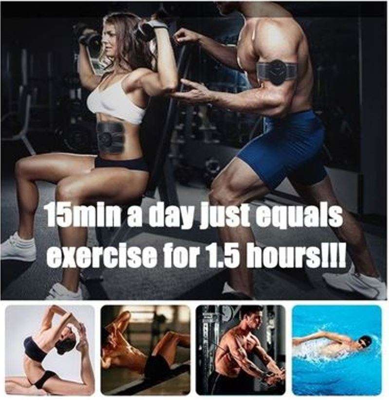 Home Gym - Wireless Electronic EMS 6 Pack Abs Muscle Simulator Kit with 5 modes