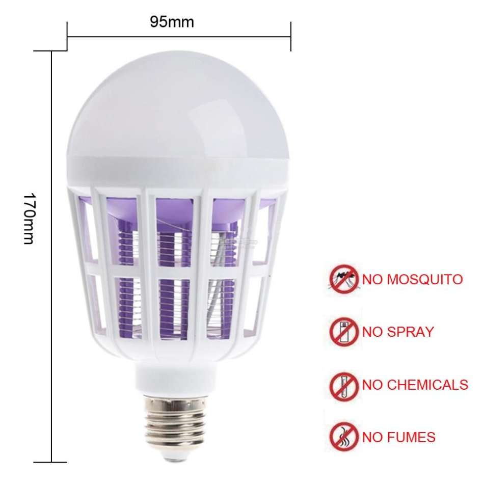 LED Light - Effectively Eliminates Flying Insects, Low Power Consumption & Long Lifespan