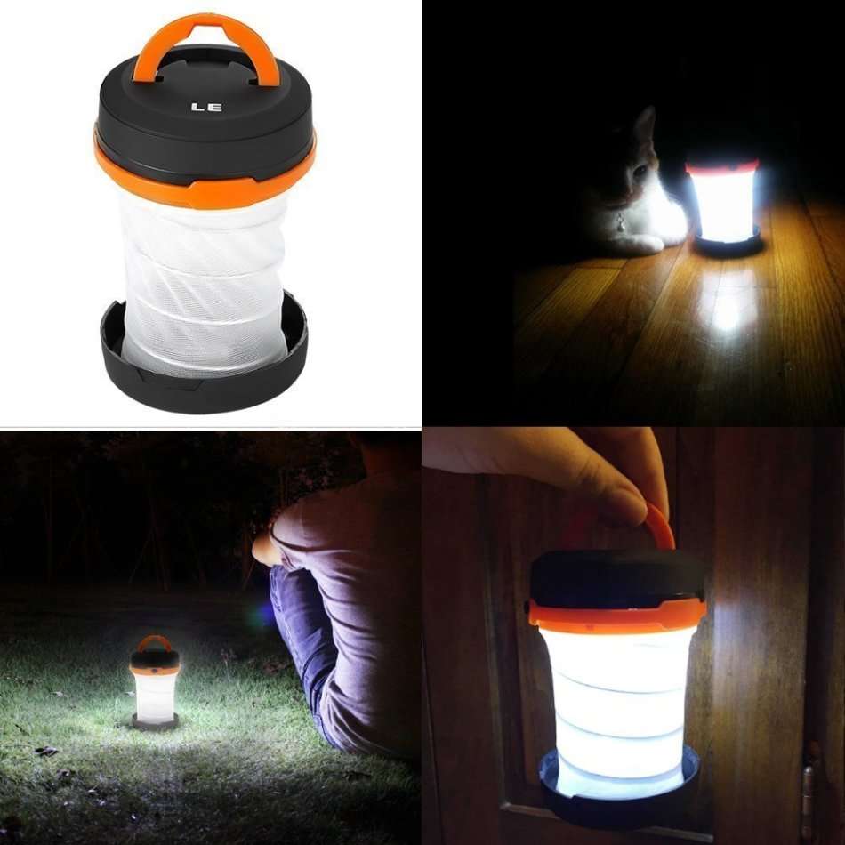 Foldable 2 in 1 LED Flash Light & Lantern with 3 lightning modes, Light weight and easy to operate