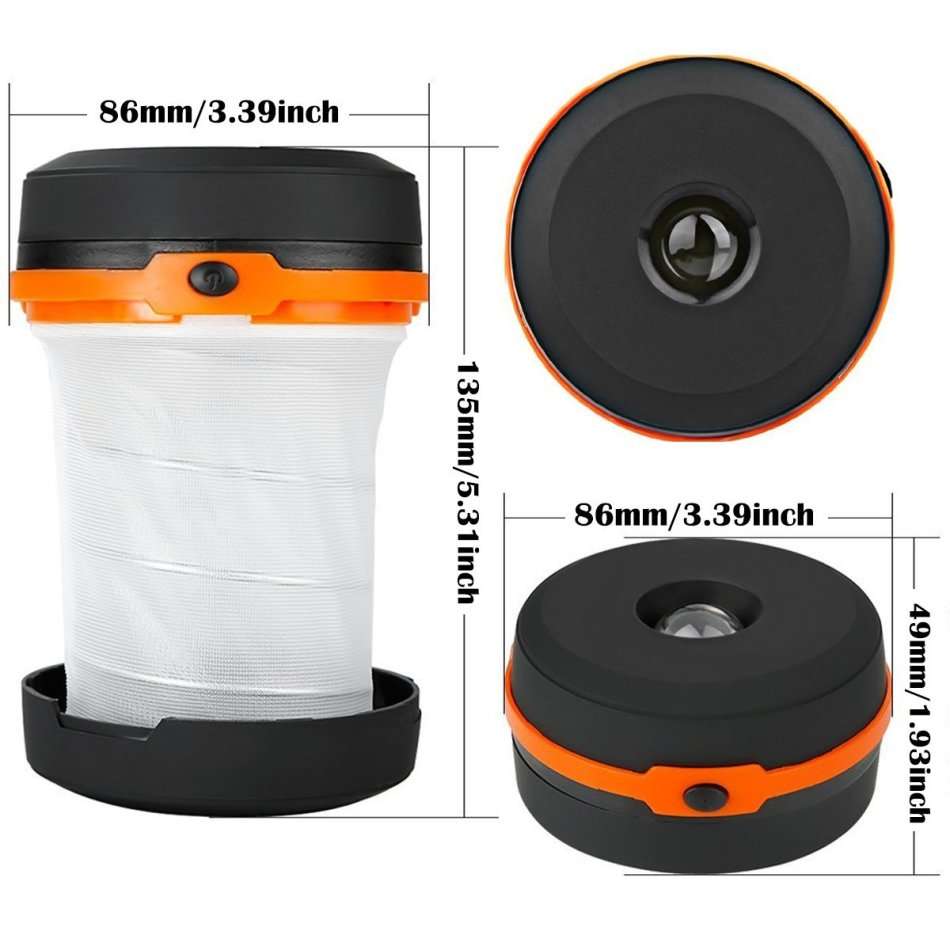 Foldable 2 in 1 LED Flash Light & Lantern with 3 lightning modes, Light weight and easy to operate