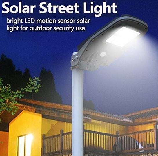20W 42 LED SOLAR Street Light, PIR, Motion Sensor, Waterproof with 3 modes