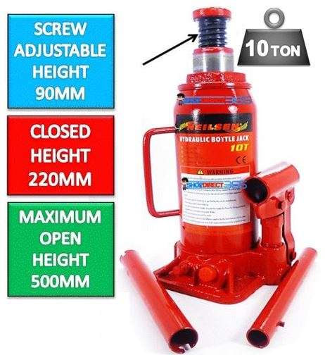 Heavy-duty Steel 10 Ton Hydraulic Jack for Residential and Commercial Use
