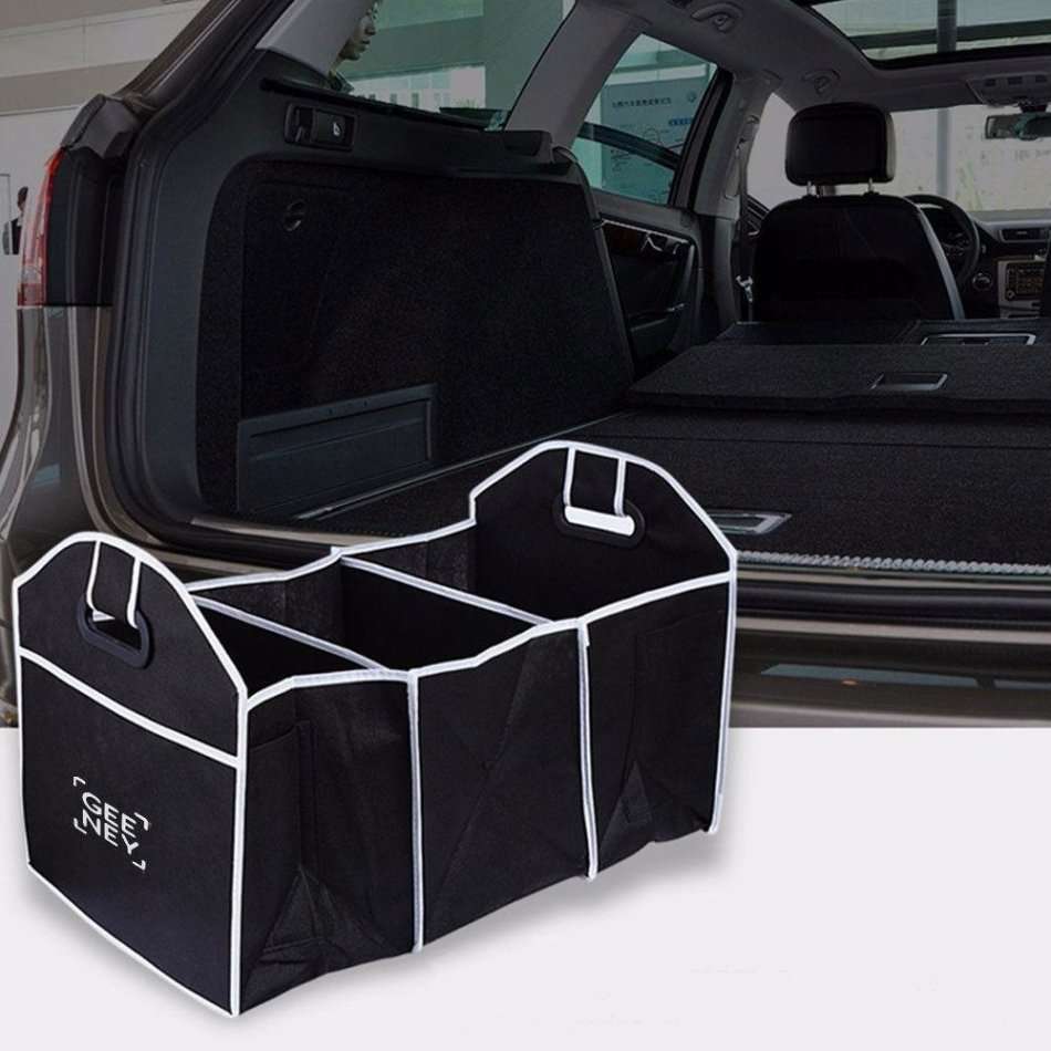 Portable, Convenient, and Collapsible Car Boot Organizer with Carry Handles