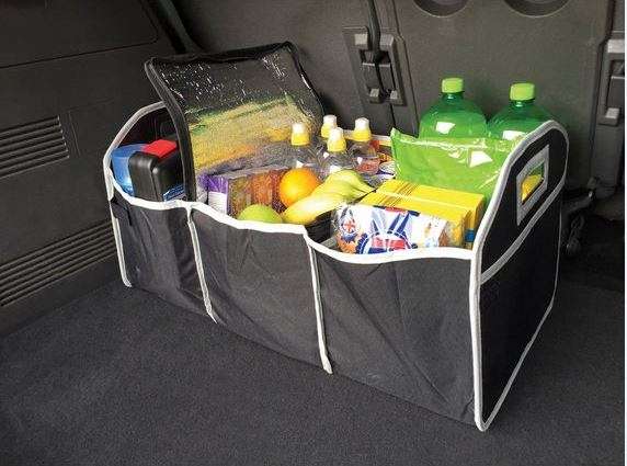 Portable, Convenient, and Collapsible Car Boot Organizer with Carry Handles