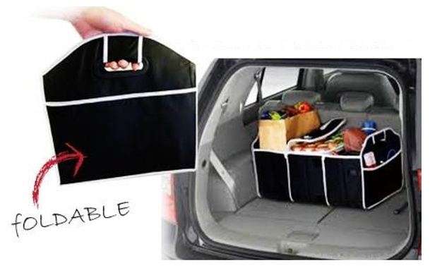 Portable, Convenient, and Collapsible Car Boot Organizer with Carry Handles
