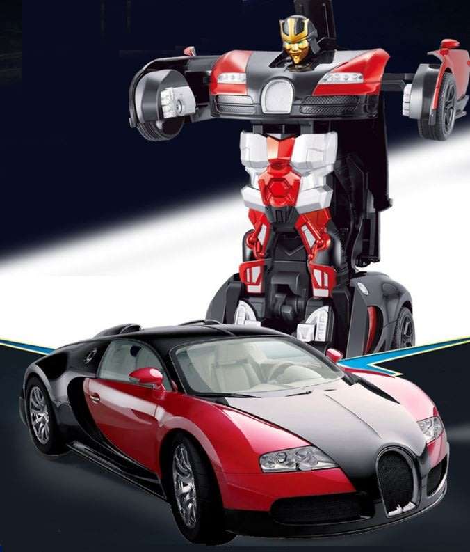 2.4Ghz Buggati Remote Control TRANSFORMER Robot Car, Transforms in 1 Button - With Music & Lights