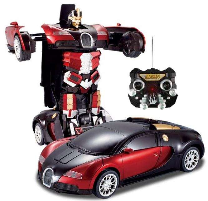 2.4Ghz Buggati Remote Control TRANSFORMER Robot Car, Transforms in 1 Button - With Music & Lights