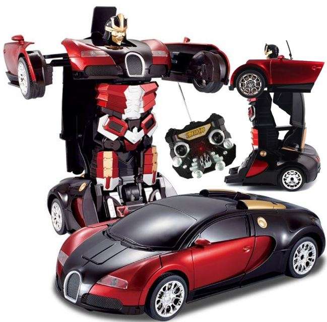 2.4Ghz Buggati Remote Control TRANSFORMER Robot Car, Transforms in 1 Button - With Music & Lights
