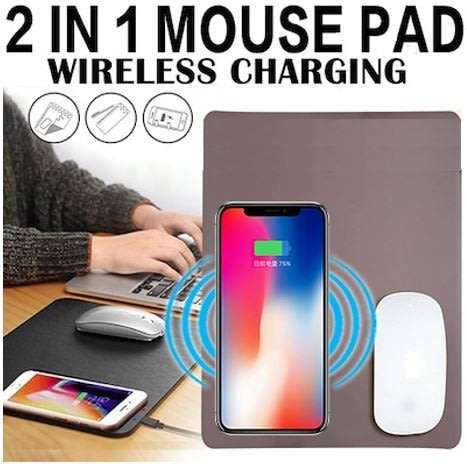 2 in 1 Gaming Mouse Pad & Wireless Charger, Non-slip Base & Secure IC Chip