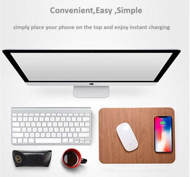 2 in 1 Gaming Mouse Pad & Wireless Charger, Non-slip Base & Secure IC Chip