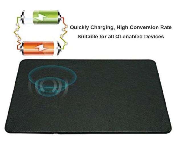 2 in 1 Gaming Mouse Pad & Wireless Charger, Non-slip Base & Secure IC Chip