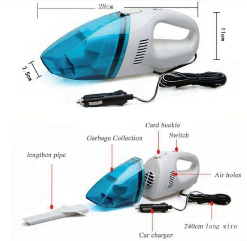 Portable High-Performance Car Vacuum Cleaner with 12V input