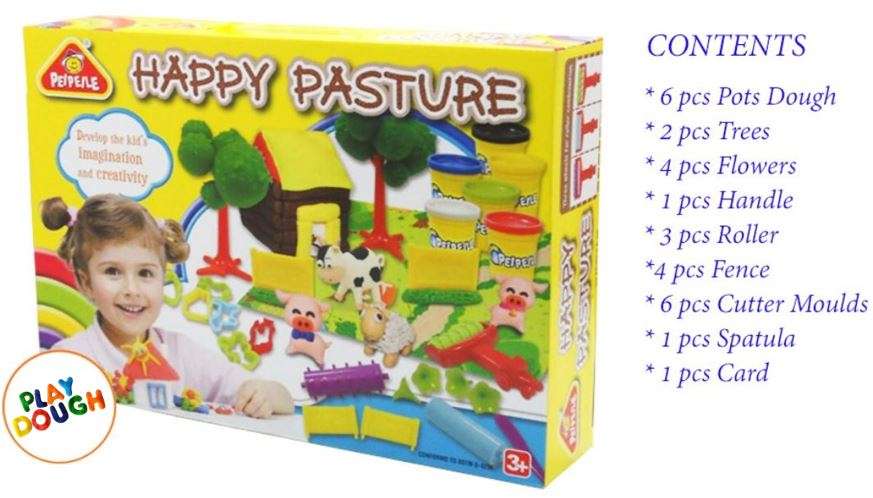 Happy Pasture Dough Play Set for Development of Creativity, Imagination & Hands-on Skills