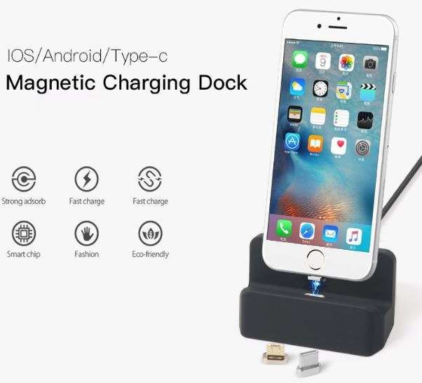 Micro USB Desktop Charger Dock Station & Sync Adapter for Smart Phones, Android, Type C or IOS