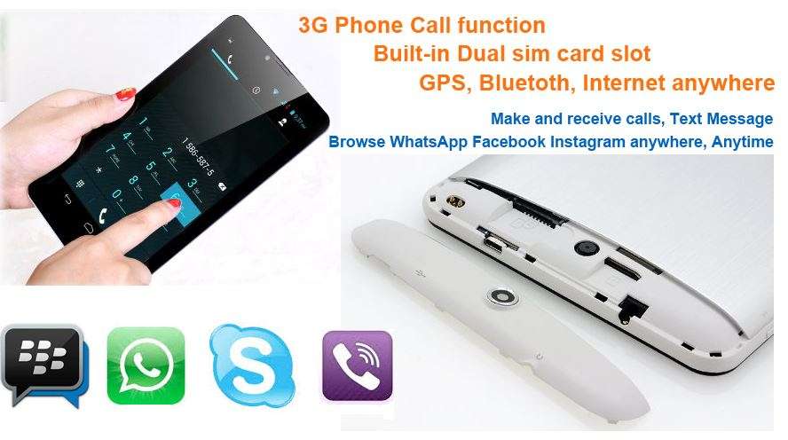 7" DEMO Android Tablet Smartphone, 3G, 8GB, Dual Sim WITH SPEAKER STAND & COVER CASE