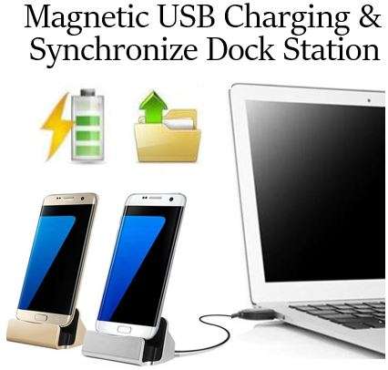 Micro USB Desktop Charger Dock Station & Sync Adapter for Smart Phones, Android, Type C or IOS