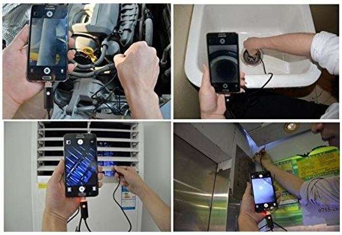 2 in 1 Android Endoscope - Waterproof HD Video Camera, 6 LED's, 5 Meters, Light, Magnetic Hook etc