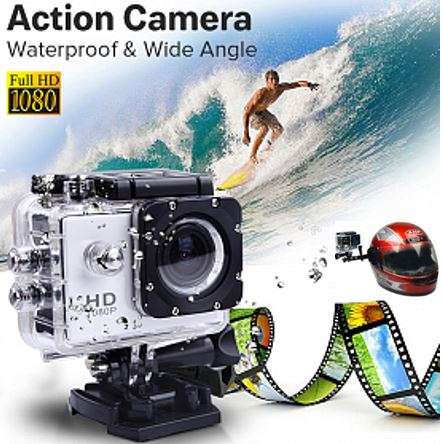 HD Action Sport DVR & Camera - Waterproof, LCD Screen, Side Helmet Mount, Waterproof Casing..