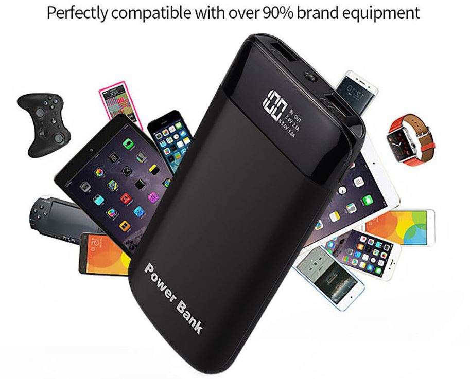 26 800 mAh, 2 USB POWER BANK for Charging of Electronic Devices & LED Flashlight