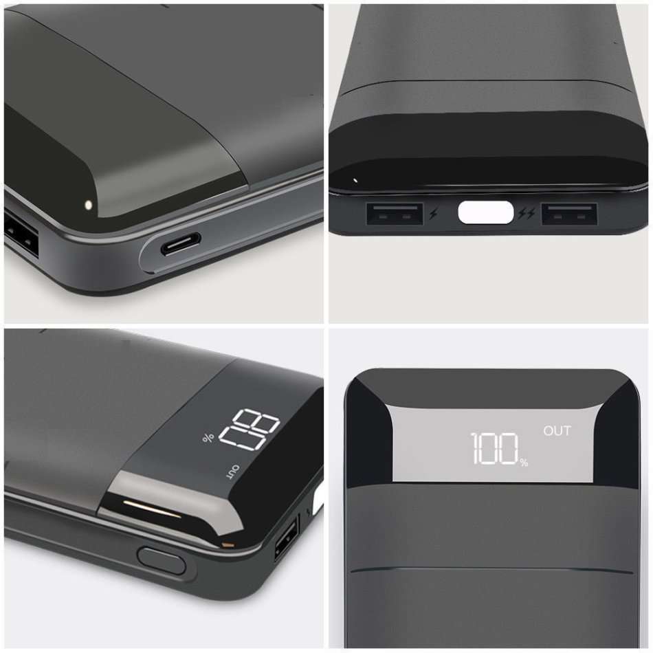 26 800 mAh, 2 USB POWER BANK for Charging of Electronic Devices & LED Flashlight