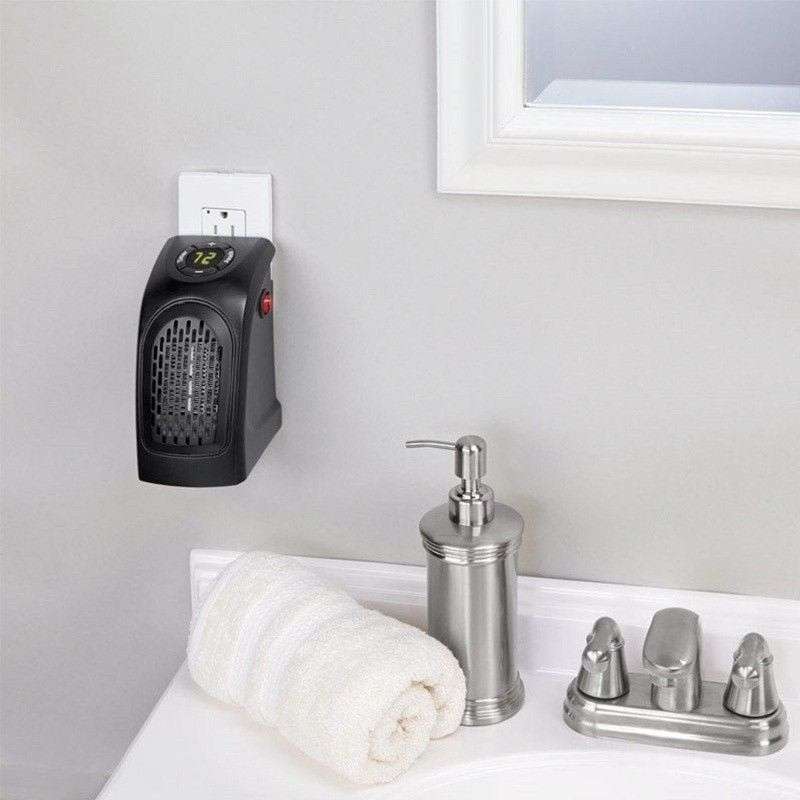 400W Wall Outlet Handy Heater - Set temperature up to 32°C, LED Display, Timer & Speed Settings