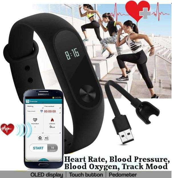 Bluetooth Health Smart Watch - Heart Rate Monitor, Pedometer, Blood Pressure, Track Mood & more...