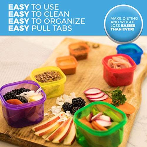 7 Piece Perfect Portions Food Containers PLUS 21 Day Eating Plan - Easy Way To Lose Weight