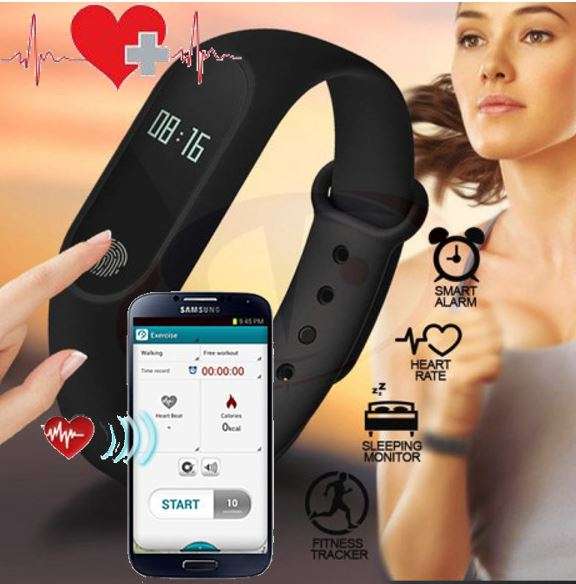 Bluetooth Health Smart Watch - Heart Rate Monitor, Pedometer, Blood Pressure, Track Mood & more...