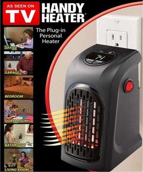 400W Wall Outlet Handy Heater - Set temperature up to 32°C, LED Display, Timer & Speed Settings