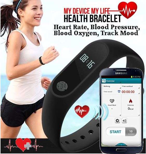 Bluetooth Health Smart Watch - Heart Rate Monitor, Pedometer, Track Mood & more...