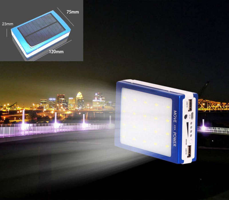20000mAh Dual USB SOLAR Power Bank & 20 LED Light for all Your Outdoor Activities
